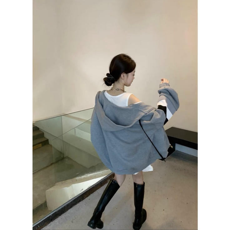 Áo Khoác Nỉ Nữ Dây Khóa Kéo 3 Sọc Tay Form Rộng Chất Pe Mềm Mát Che Nắng Chắn Tia Uv Cực Tốt [NEW UNISEX]