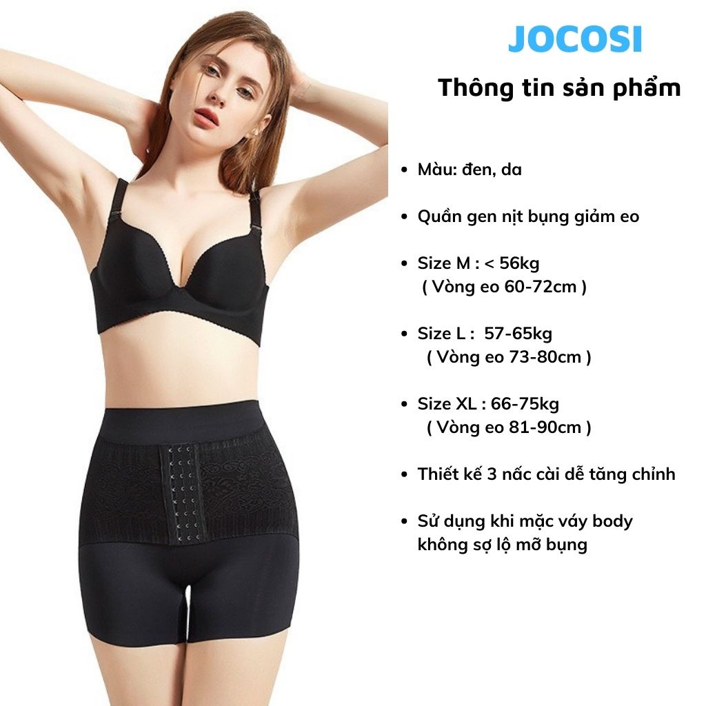 Đai nịt bụng giảm mỡ sau sinh, quần gen nịt bụng định hình vòng bụng dưới ôm sát người không sợ lộ  JOCOSI N768