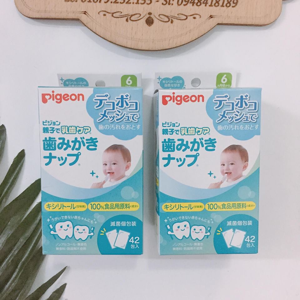 Giấy Lau Răng Pigeon Cho Bé Hộp 42 Miếng