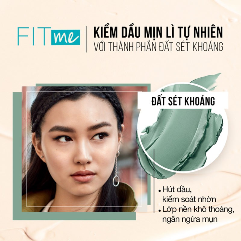 Kem Nền Maybelline Mịn Nhẹ Kiềm Dầu Chống Nắng 30ml Fit Me Matte Poreless Foundation SPF 22