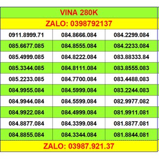 Sim vina 10 số 4g số đẹp lặp đồng giá 280k