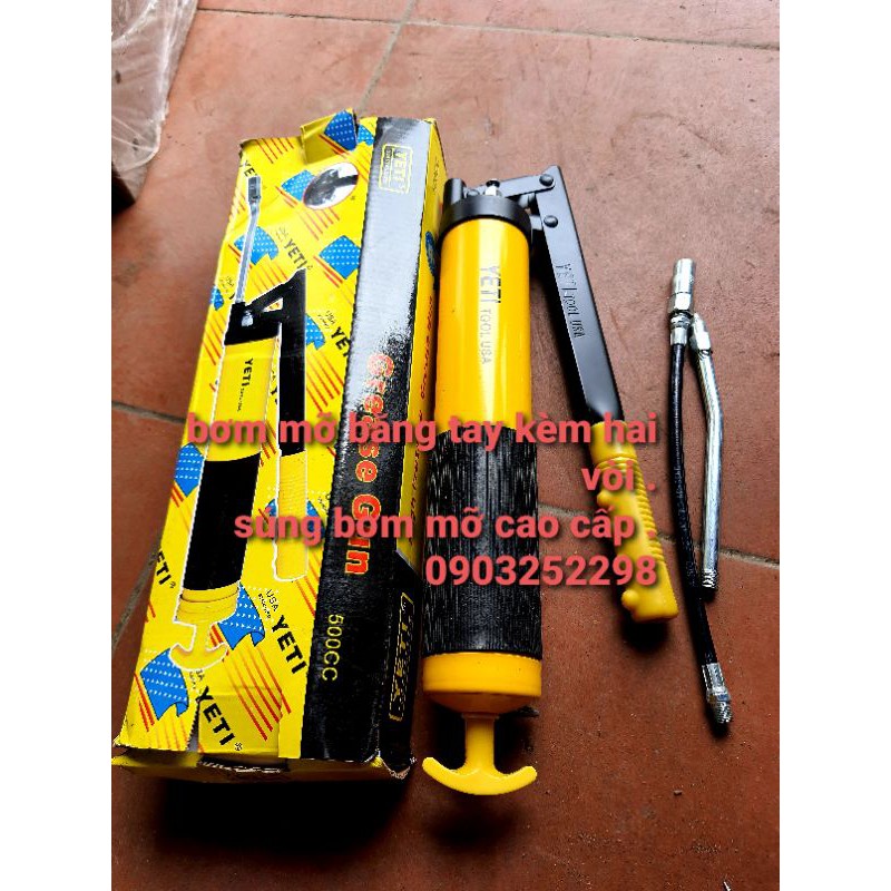 Bơm mỡ tay 500ccYeti- bơm mỡ bằng tay kèm 2 vòi bơm cao cấp