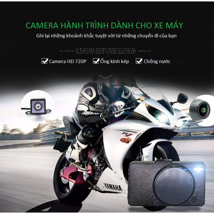 [Mã 154ELSALE2 giảm 7% đơn 300K] Camera Hành Trình Dành Cho Xe Máy Kèm 2 Camera Sau Chống Nước Cao Cấp MT208