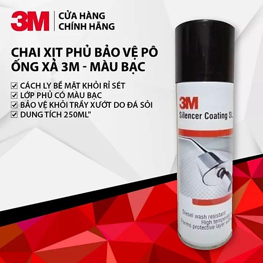 SƠN PHỦ CHỐNG SÉT BẢO VỆ CỔ PÔ XE CHỊU NHIỆT CAO 3M SILENER COATING SL 250 - MÀU BẠC 250ML