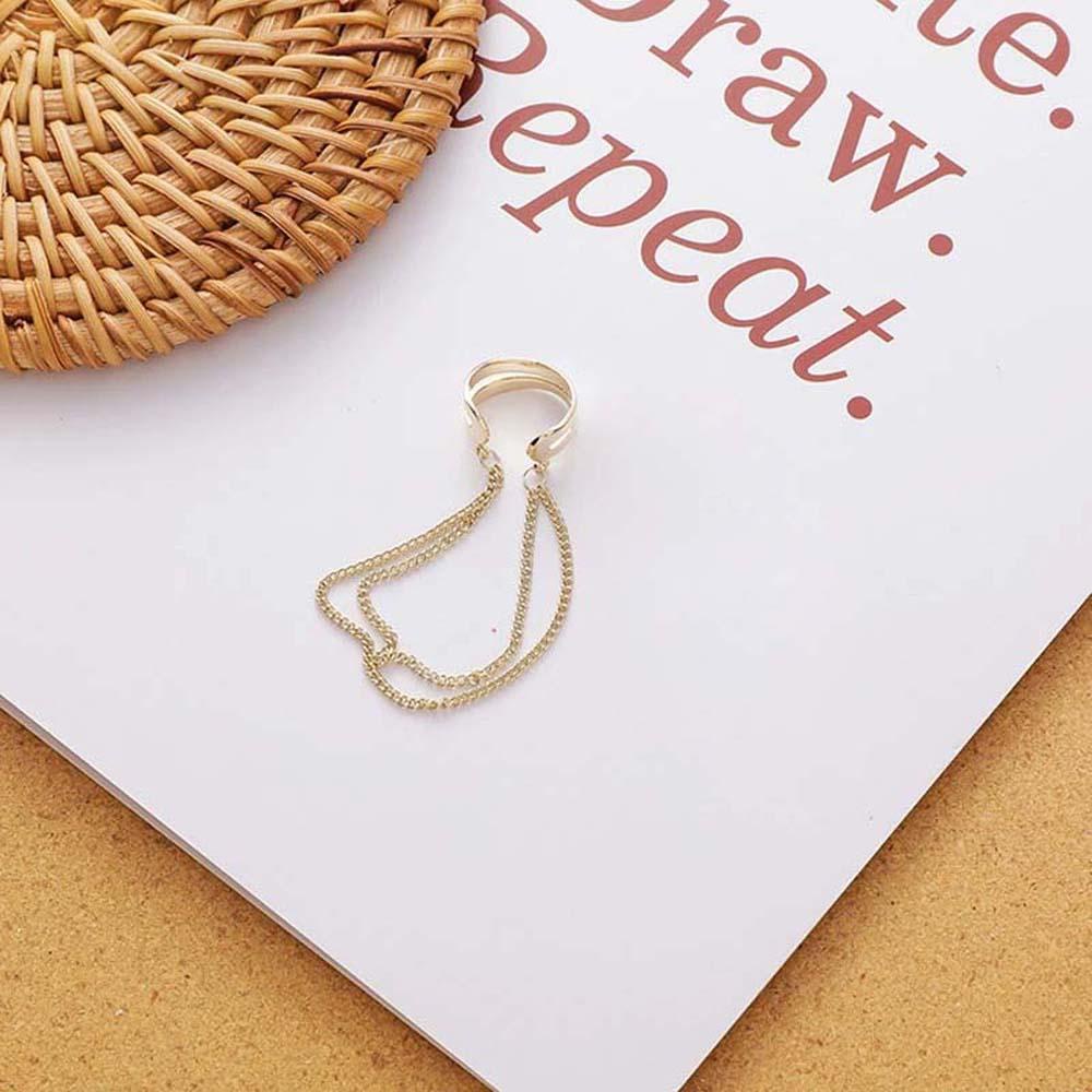 Bông Tai Dạng Kẹp Dài Nhiều Lớp Phối Tua Rua Bằng Hợp Kim Cá Tính Cho Nữ