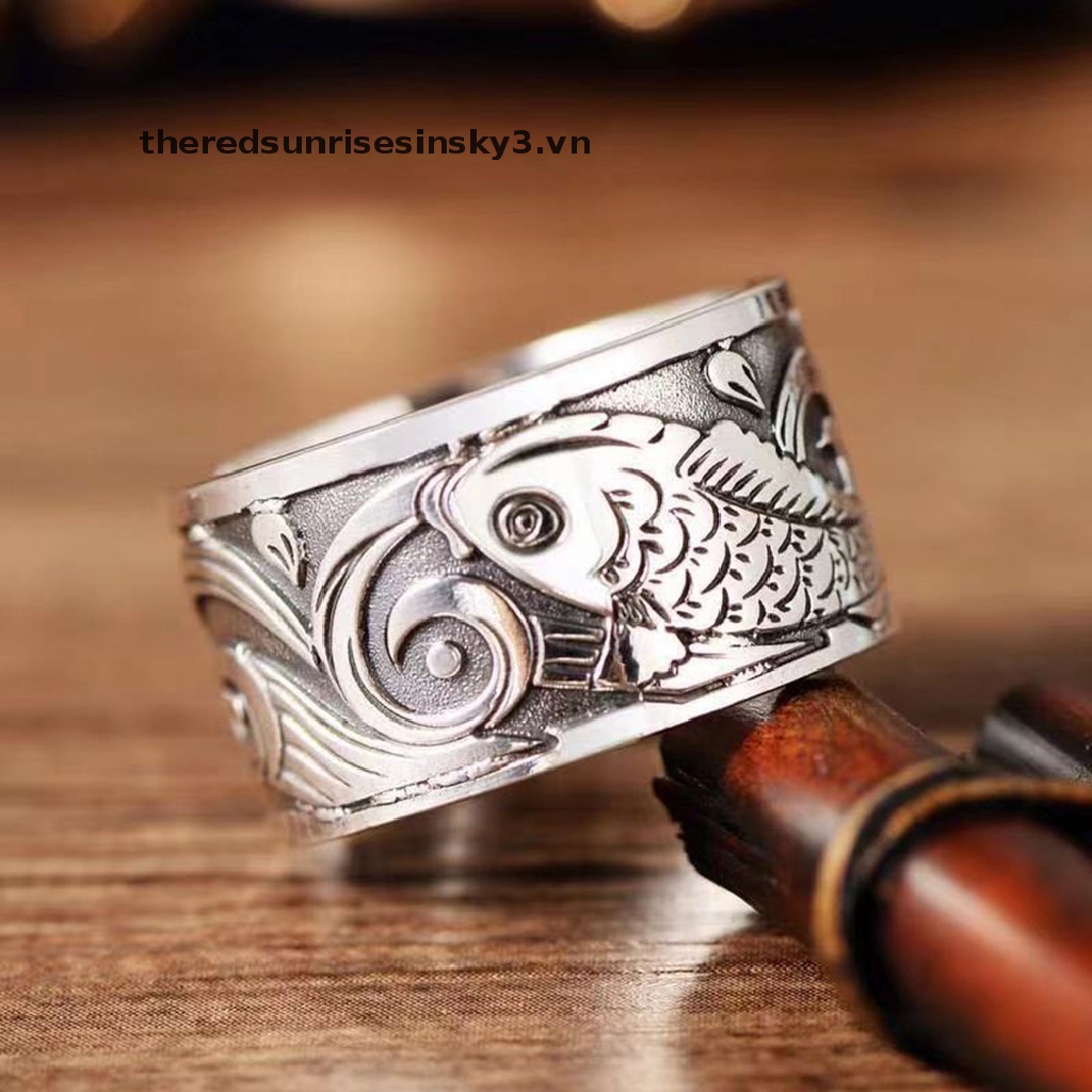 Nhẫn Hở Hình Cá koi May Mắn Cho Nam Và Nữ