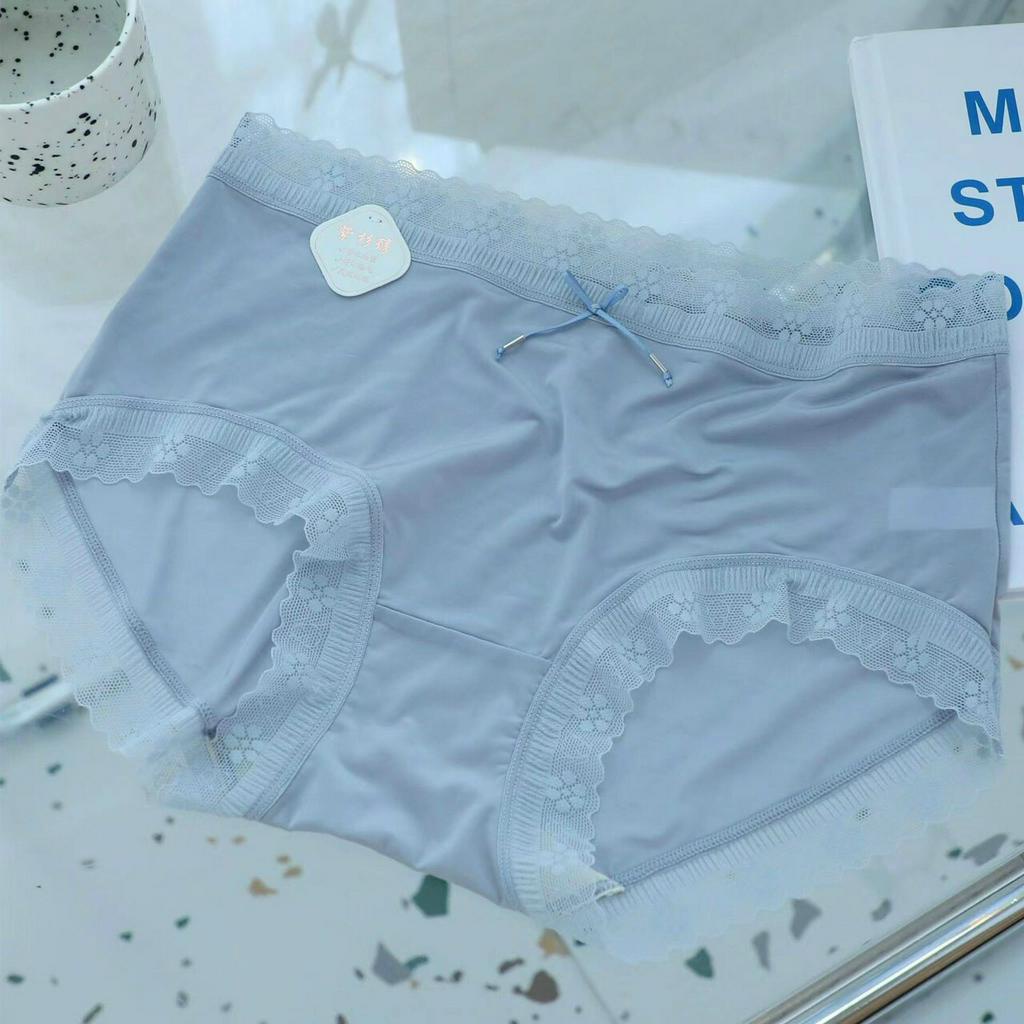 Quần lót nữ, sét 5 quần lót viền ren hàng đẹp mềm mịn co giãn thỏa mái free size dưới 60kg có lót kháng khuẩn loại 1