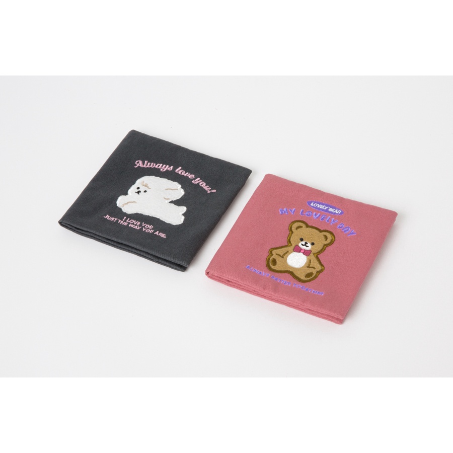 Túi Gấp Đựng Vật Dụng Cá Nhân ARTBOX Hàn Quốc Thêu Hình Chú Gấu Teddy Màu Hồng