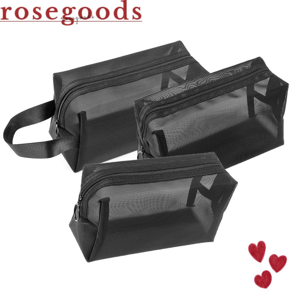 Túi Lưới Đựng Mỹ Phẩm Có Khóa Kéo Màu Hồng