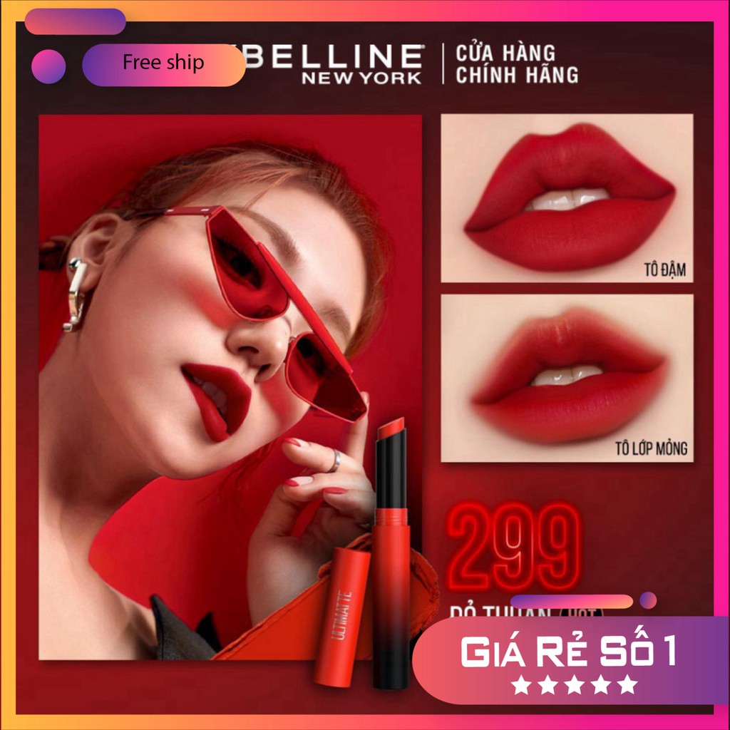 Son Lì Mịn Môi Siêu Nhẹ Cao Cấp Maybelline New York Color Sensational Ultimatte 1.7g Hàng Chính Hãng