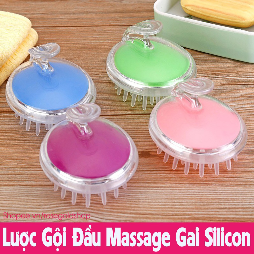 Lược Gội Đầu Silicon Massage Đầu Thư Giãn Làm Sạch Tóc Dành Cho Chị Em Hay Làm Móng Tay