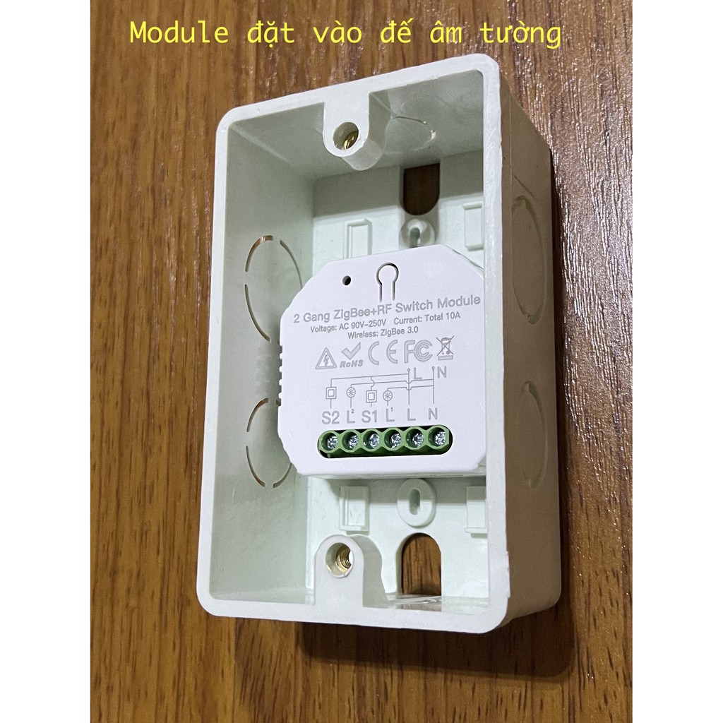 Module công tắc thông minh Tuya Moes, kết nối Zigbee, Wifi, RF433, App Tuya/ Smart Life/ Home Assistant. Mẫu 1 -