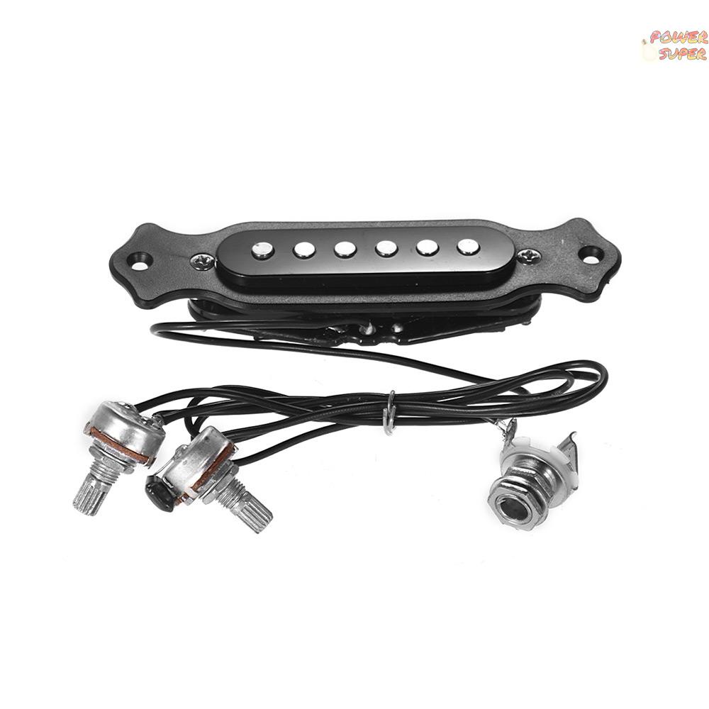 Guitar Copper Single Magnetic Coil Noiseless Acoustic Guitar Pickup With Volume Tone Control with Knobs Mounting Screws