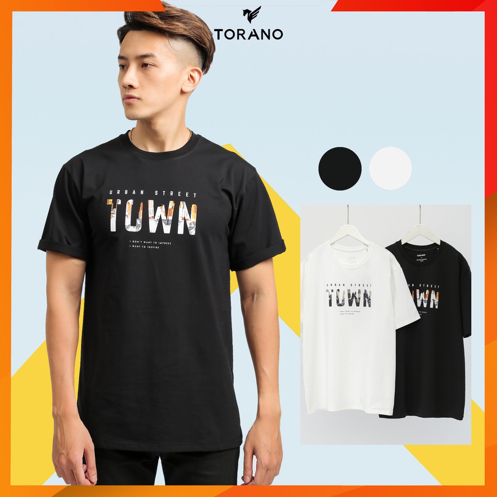 - Áo phông nam in hình TORANO Town TS416, áo thun nam cotton silky