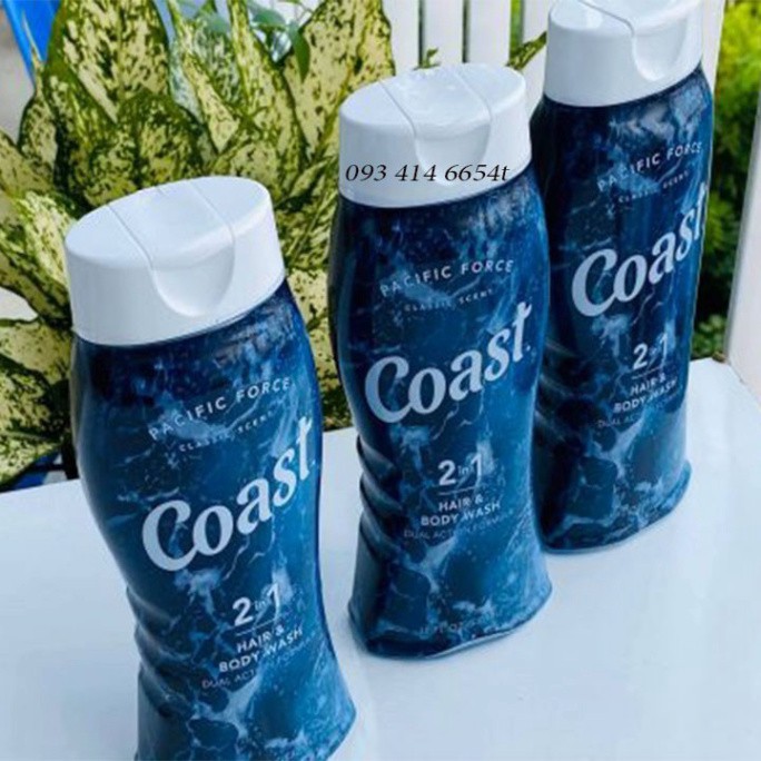 Sữa Tắm Gội Coast Classic Scent Dầu Gội Tắm Nam 2 in 1 Dưỡng Ẩm Tấy Tế Bào Chết Lưu Hương Lâu Chai 532ml - Vala Beauty