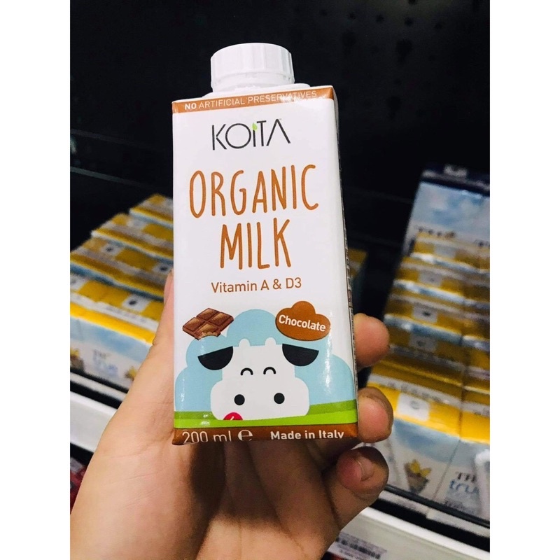 Thùng 24 hộp sữa bò tươi hữu cơ Koita - 200ml - Ý
