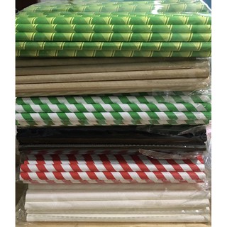 Ống hút giấy phi 8 dài 21cm (100 ống/1 túi)