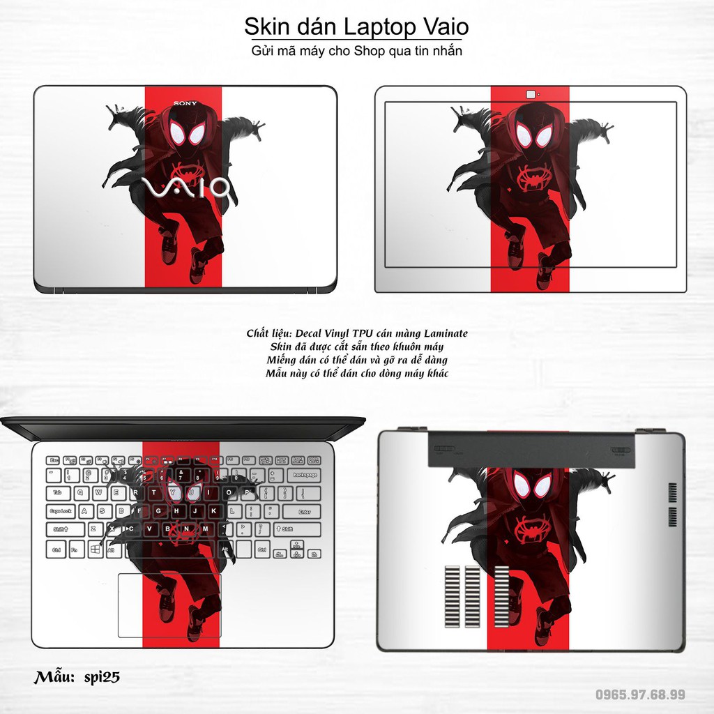 Skin dán Laptop Sony Vaio in hình người nhện Spiderman _nhiều mẫu 2 (inbox mã máy cho Shop)