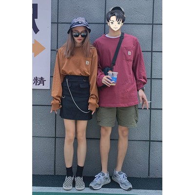 Carhartt carhartt classic small label pocket long-sleeved T-shirt tide brand ins couple solid color bottoming shirt