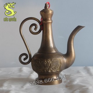 BÌNH (ẤM) ĐỰNG RƯỢU BẰNG ĐỒNG VÀNG - Màu giả cổ