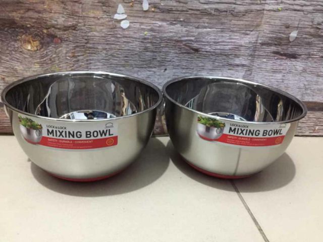 Tô Trộn Inox Có Quai Treo 18cm, 20cm, 24cm Lock&Lock MIX2182, MIX2202, MIX2242