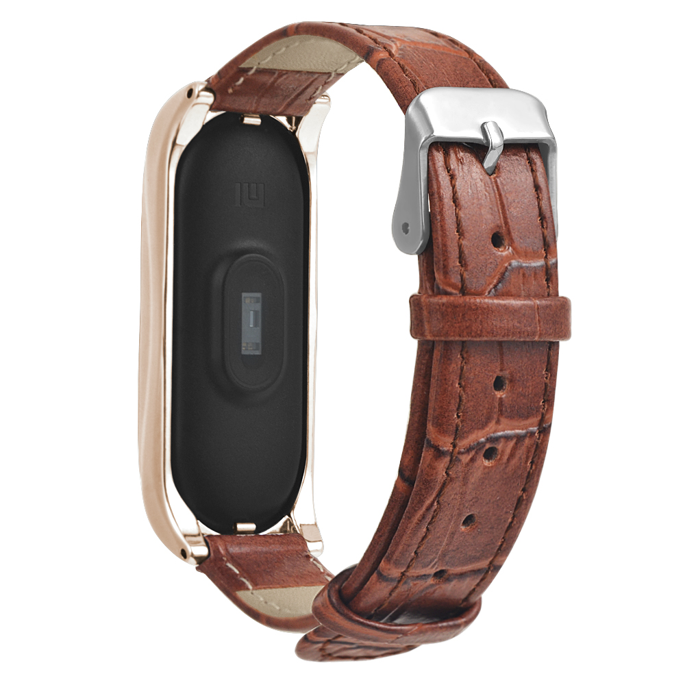 Dây Đeo Da Thay Thế Cho Đồng Hồ Thông Minh Xiaomi Mi Band 6 5 4 3