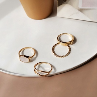 Bộ 4 nhẫn đơn giản thời trang nữ