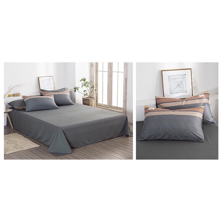 Bộ Ga Gối ❤️ cotton tici đủ size ga giường cotton đũi trơn basic nhập khẩu phong cách hàn quốc Mượt Decor