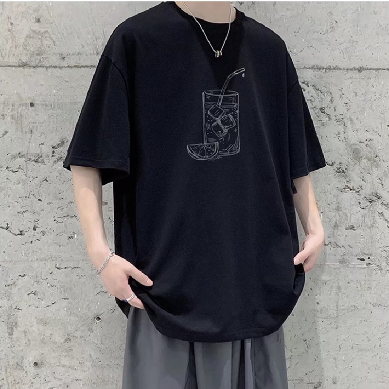 Áo Thun Tay Ngắn Dáng Suông In Họa Tiết Hiphop Đường Phố Phong Cách Hàn Quốc Thời Trang unisex size M-8XL