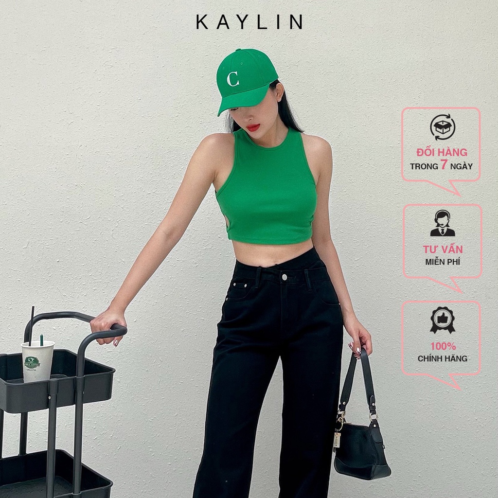 Áo thun ba lỗ nữ style croptop khoét eo phong cách cho nàng cá tính KAYLIN - N1702