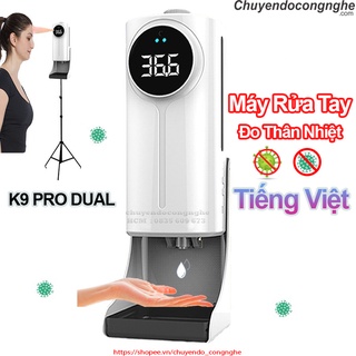 Máy Rửa Tay tích hợp nhiệt kế đo thân nhiệt tự động K9 Pro DUAL Tiếng Việt ( CDCN_43 )