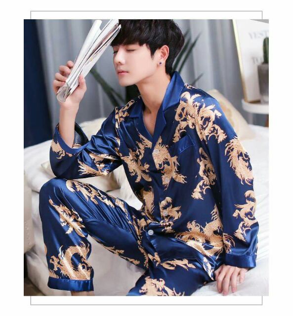 Pijama nam lụa Rồng Phượng cá tính | BigBuy360 - bigbuy360.vn
