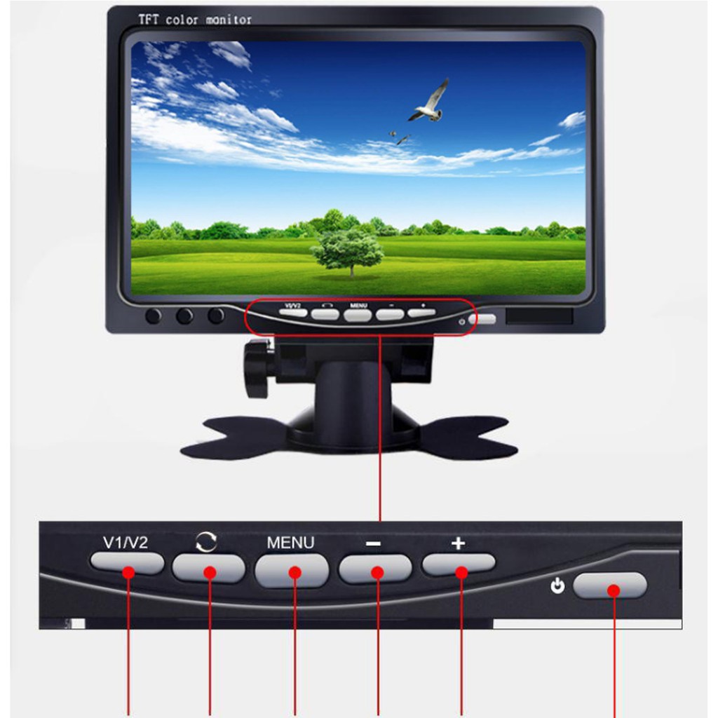 Bộ camera xe tải, màn hình 7 inch, camera lùi 24 LED, điện 12 - 24V | BigBuy360 - bigbuy360.vn