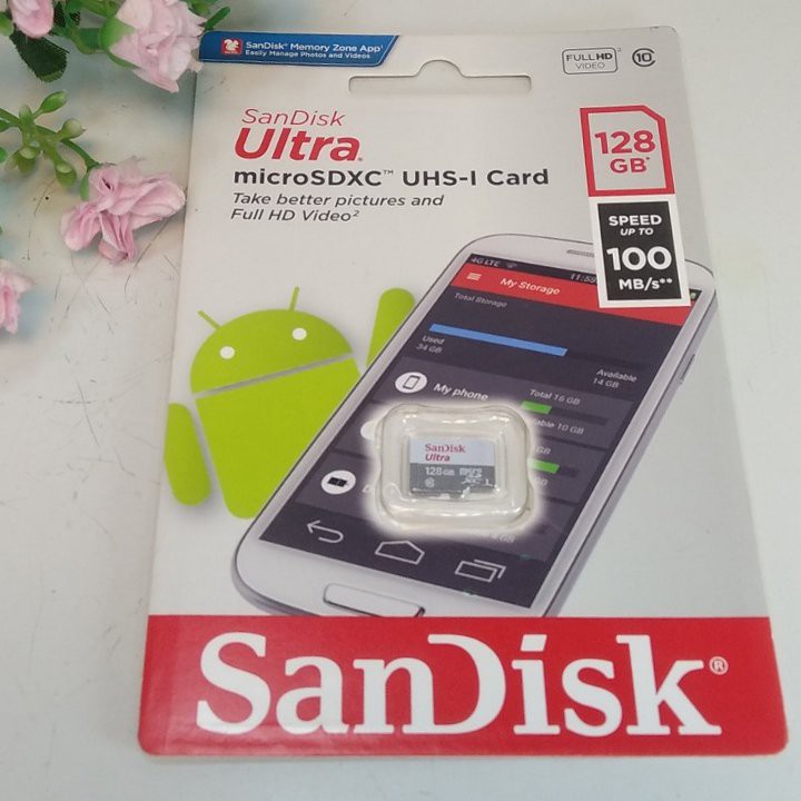 Thẻ nhớ 128Gb SanDisk Ultra Class 10 100Mb/s chính hãng new