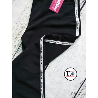 Quần thun nữ - legging (Ôm body,Quần màu đen - viền sọc TCADD)
