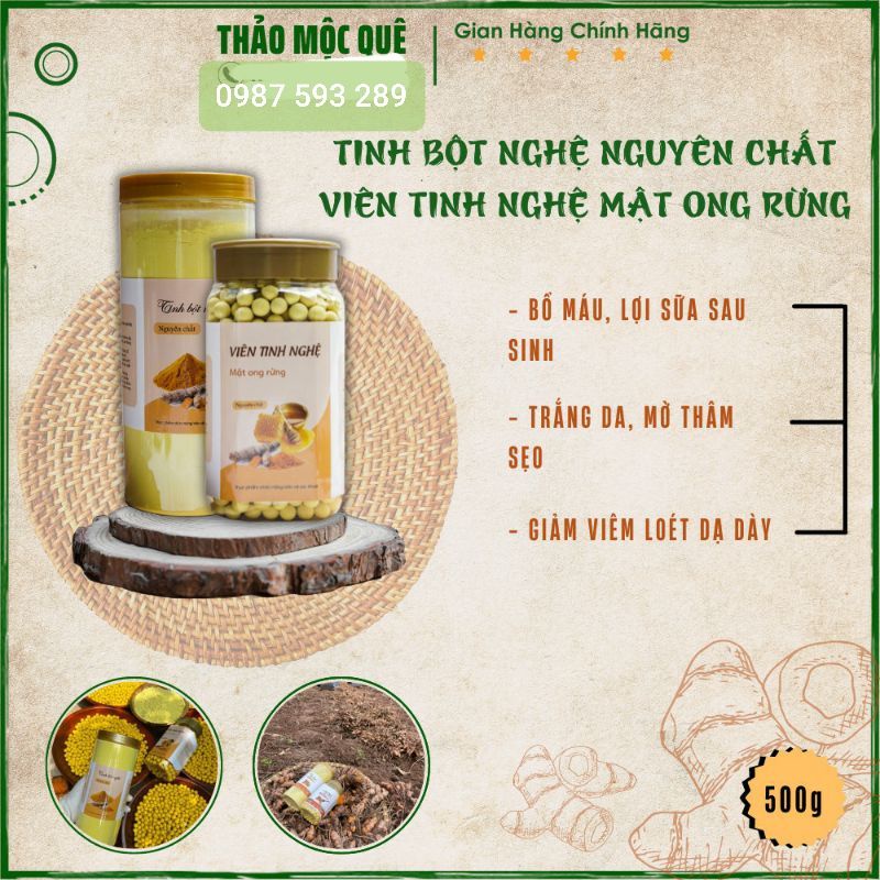 Tinh bột nghệ mật ong rừng nguyên chất 500g