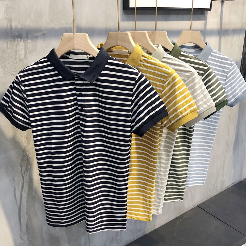 Áo polo adidas lelaki Tay Ngắn Dáng Ôm Họa Tiết Kẻ Sọc Thời Trang Mùa Hè Cho Nam Và Nữ