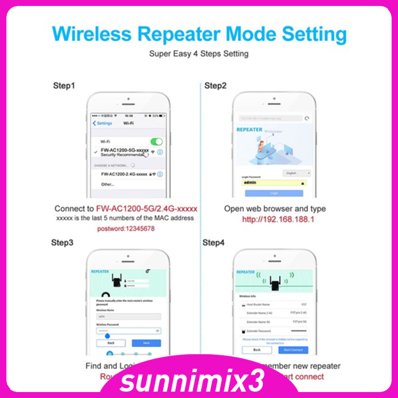 Bộ Khuếch Đại Sóng Wifi 4 Ăng Ten 1200mbps 2.4g 5g | BigBuy360 - bigbuy360.vn