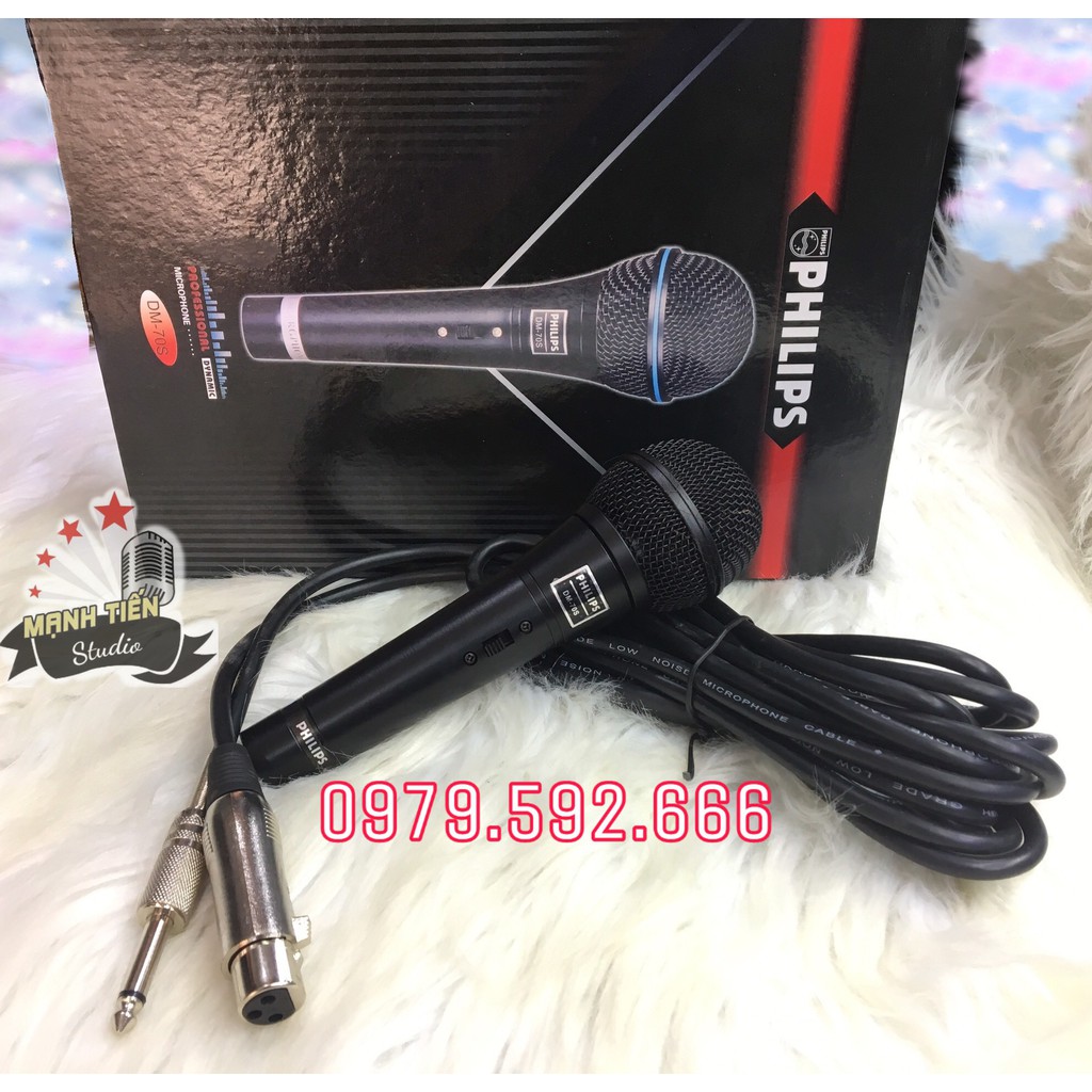 Micro Karaoke Có Dây Philips DM-70S hợp kim nhôm được sơn tĩnh điện sóng cao tần cho tiếng hát nhẹ hát karaoke gia đình