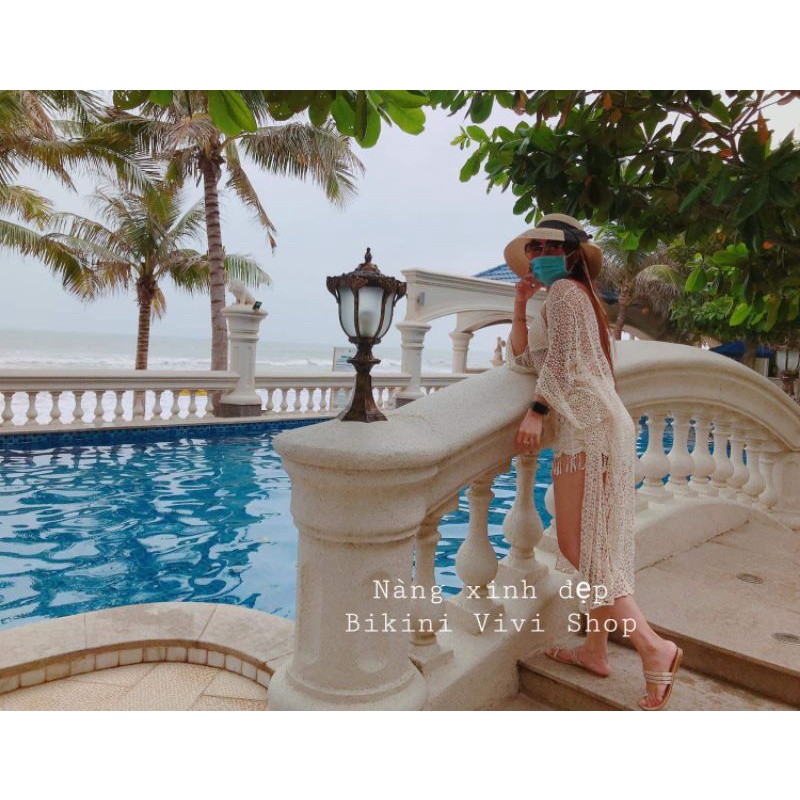 Áo Choàng Đi Biển, Khoác Ren Dài Quảng Châu Vivi Shop