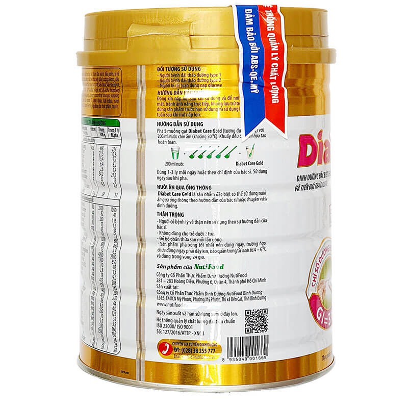 Sữa Bột DiabetCare Gold 900g (Date 2022)