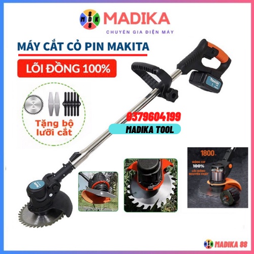 Máy cắt cỏ pin cầm tay, máy cắt cỏ mini dùng pin MAKITA 118V pin khủng 10 cell cắt sắc bén tiện lợi bảo hành 12 tháng