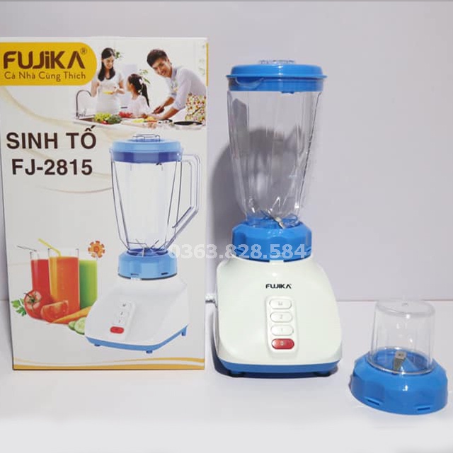 Máy xay sinh tố FUJIKA FJ-2815, Tặng kèm cối xay khô dùng để xay tiêu, hành tỏi, gia vị, Hàng Chính Hãng, BH 12 Tháng