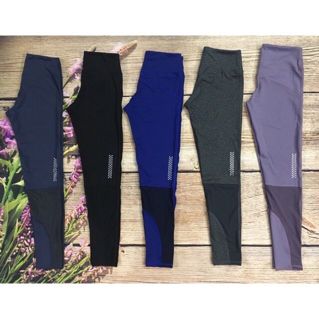 Quần Tập Gym Yoga Nữ, Quần Dài Thể Thao Phối Lưới Sau Co Giãn Tốt