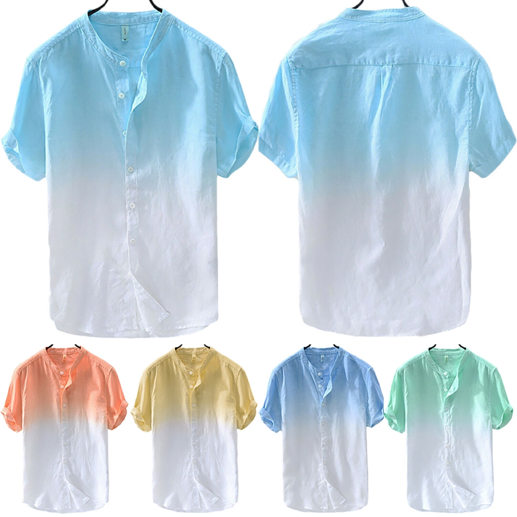 Áo cotton ngắn tay cổ tim thời trang mùa hè dành cho nam