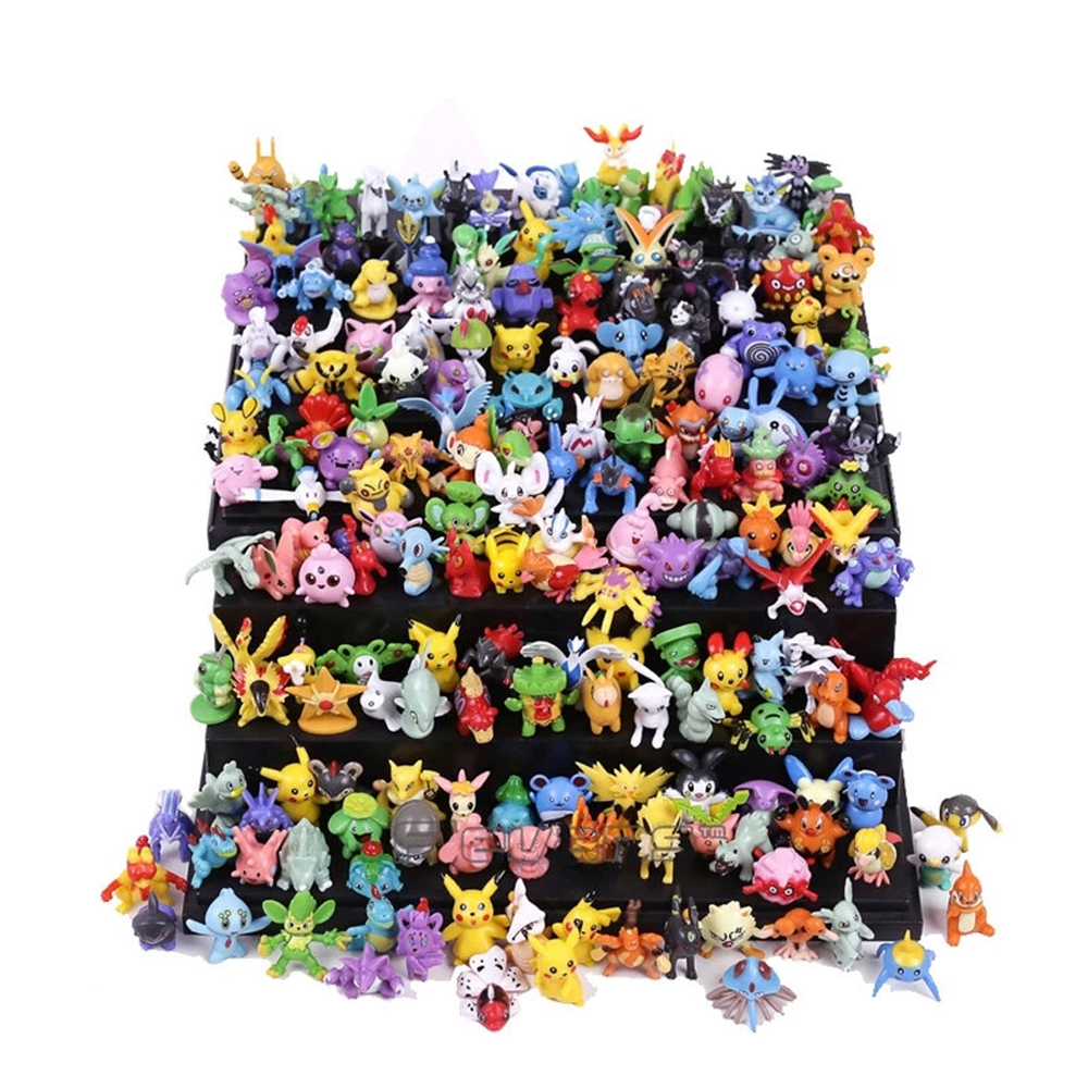 Bộ 144 mô hình nhân vật pokemon bằng nhựa kích thước 2-3cm