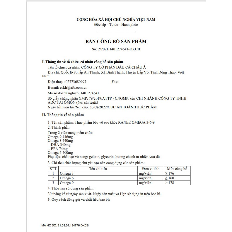 Viên Nang Dầu Cá Ranee Omega 3,6,9 (Hộp 30 viên)