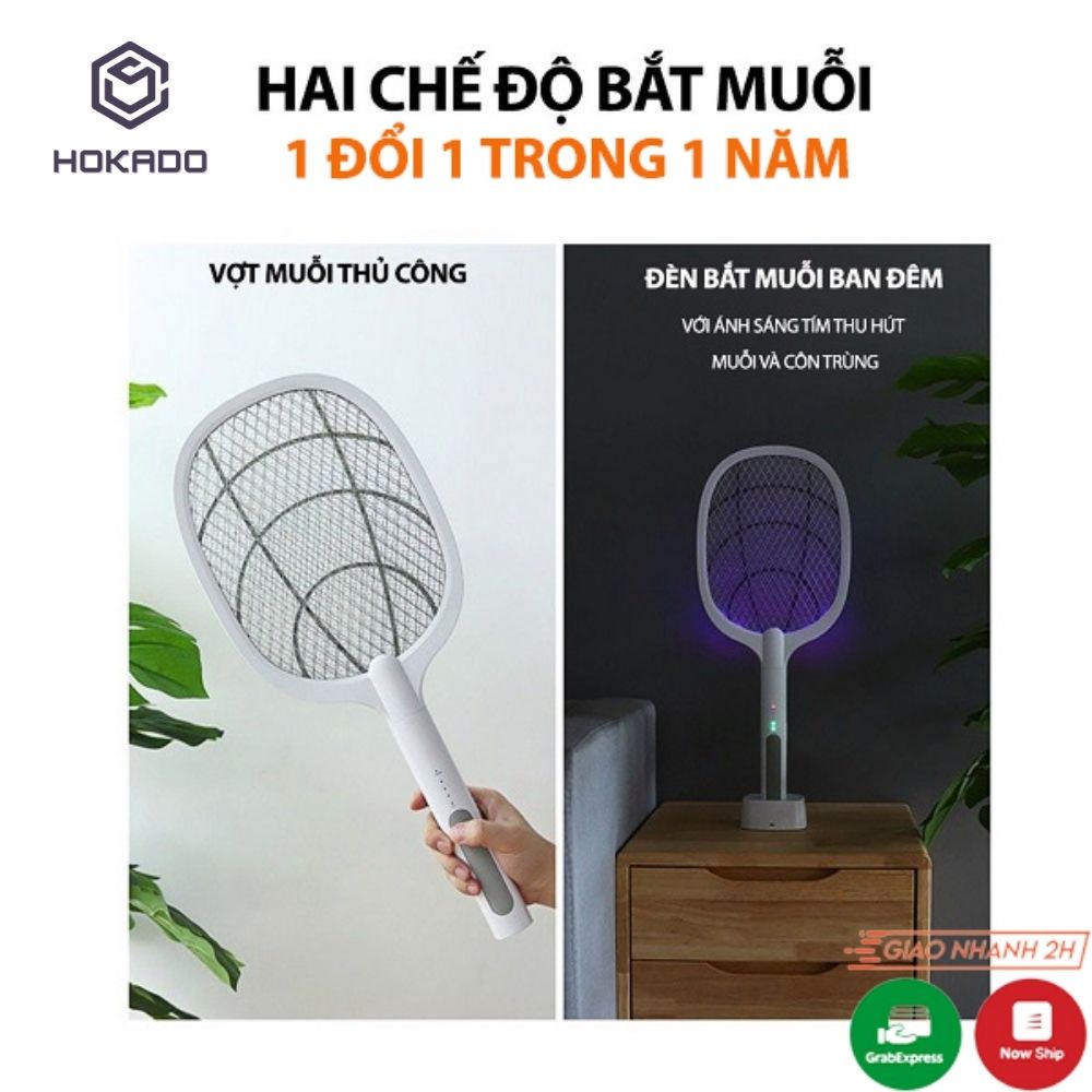 Vợt Bắt Muỗi Thông Minh Cao Cấp HoKaDo Kiêm Đèn Bắt Muỗi,vợt muỗi kiêm đèn thông minh cao cấp hiệu quả tiết kiệm điện