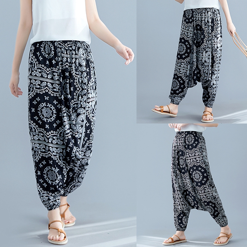 🎀🎀Women Casual Loose Ethnic Floral Elastic Waist Pants🎀🎀