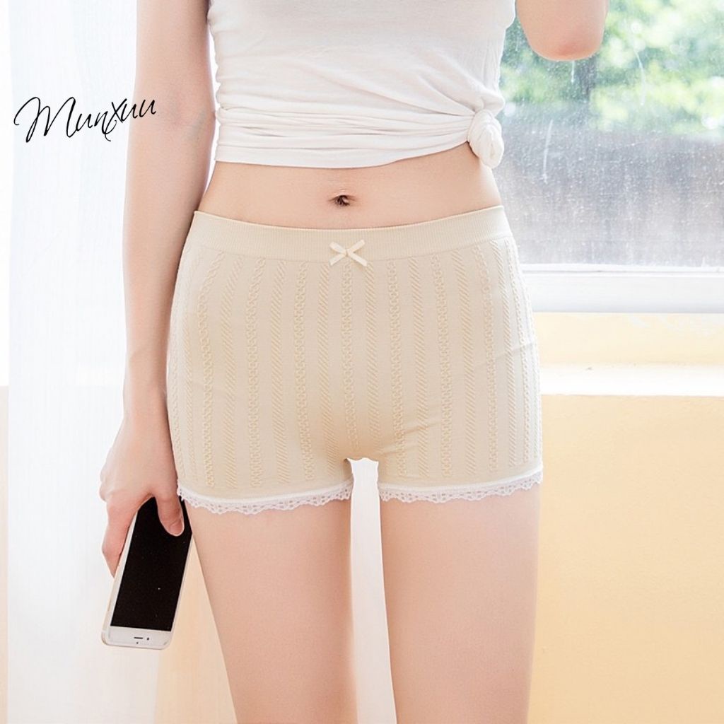 Quần mặc váy bảo hộ chất Cotton phối ren mềm mại co dãn - MUNXUU QV01 | BigBuy360 - bigbuy360.vn